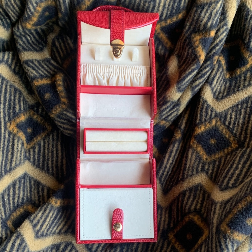 Red Women's Jewelry Organizer Case
